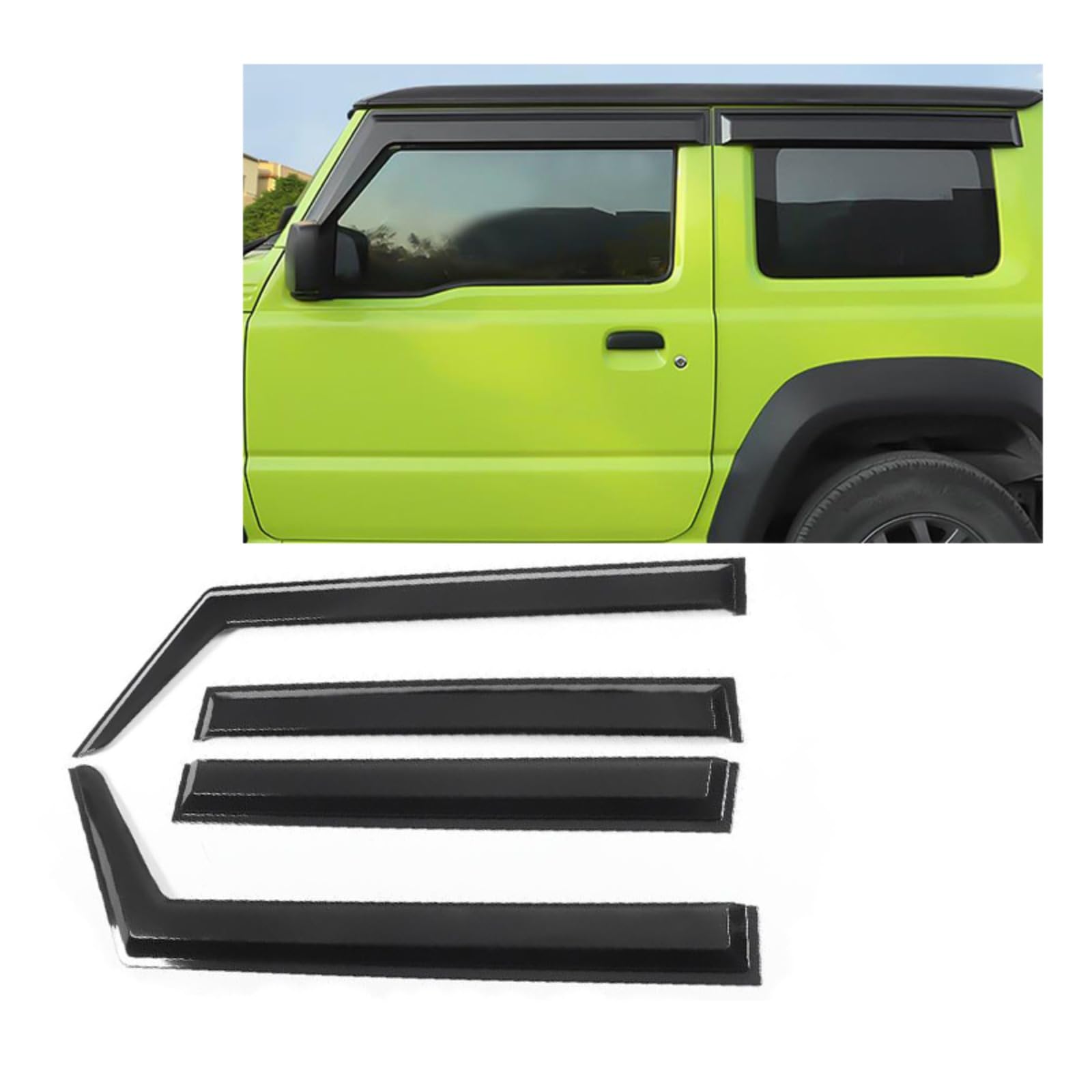 CcacHe Windabweiser,Für Suzuki Jimny 2019 2020 2021 2022 Fenster Visiere Fenster Regen Abdeckung Schild Auto Regen Schild Fenster Regen Wachen Auto Regen Schild von CcacHe