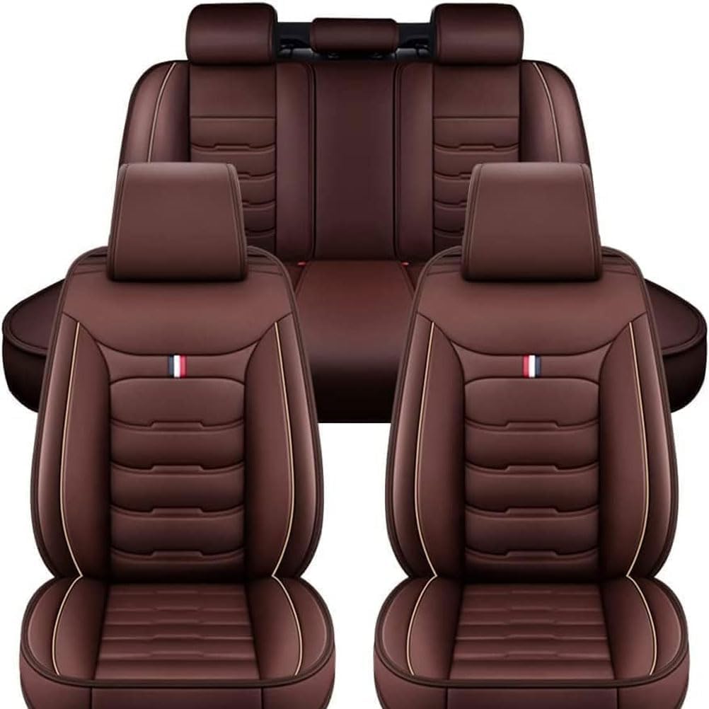 CchenliL Full Set Auto Sitzbezüge für BMW B7 (E65/E66) Sedan 2004-2008, Allwetter wasserdichtes Komfortabler Autositzbezug Full Set Sitzbezüge Sitzschoner,D-Brown-size von CchenliL