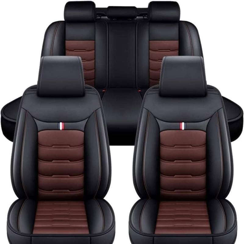 CchenliL Full Set Auto Sitzbezüge für Hyundai i20 1.4 CRDi, Allwetter wasserdichtes Komfortabler Autositzbezug Full Set Sitzbezüge Sitzschoner,C-Black+Brown-size von CchenliL