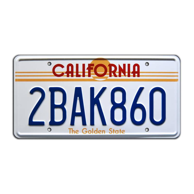 Back to The Future | 2BAK860 | Metal Stamped License Plate von Celebrity Machines