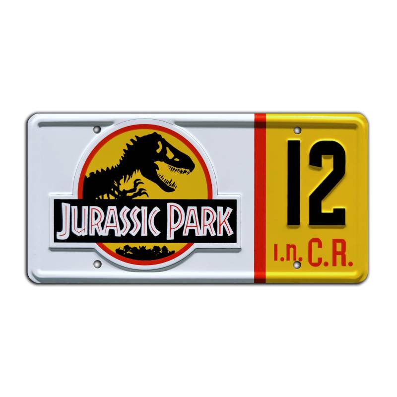 Jurassic Trilogy | # 12 | Metal Stamped License Plate von Celebrity Machines