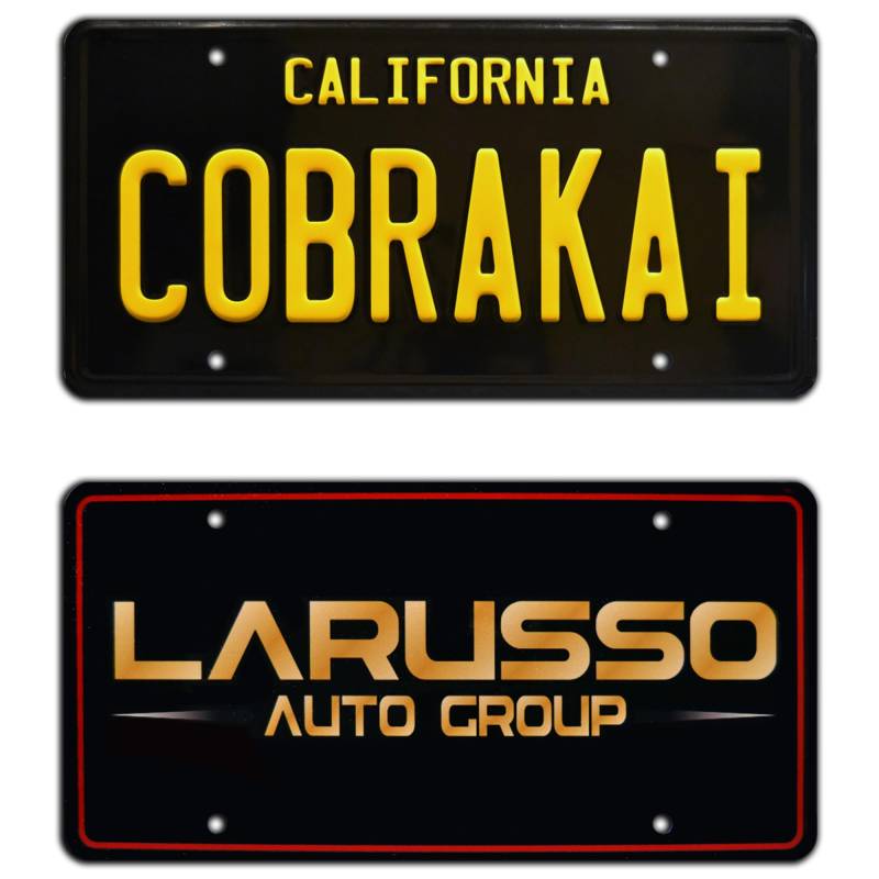 CobraKai + LARUSSO Auto Group | Metallkennzeichen von Celebrity Machines