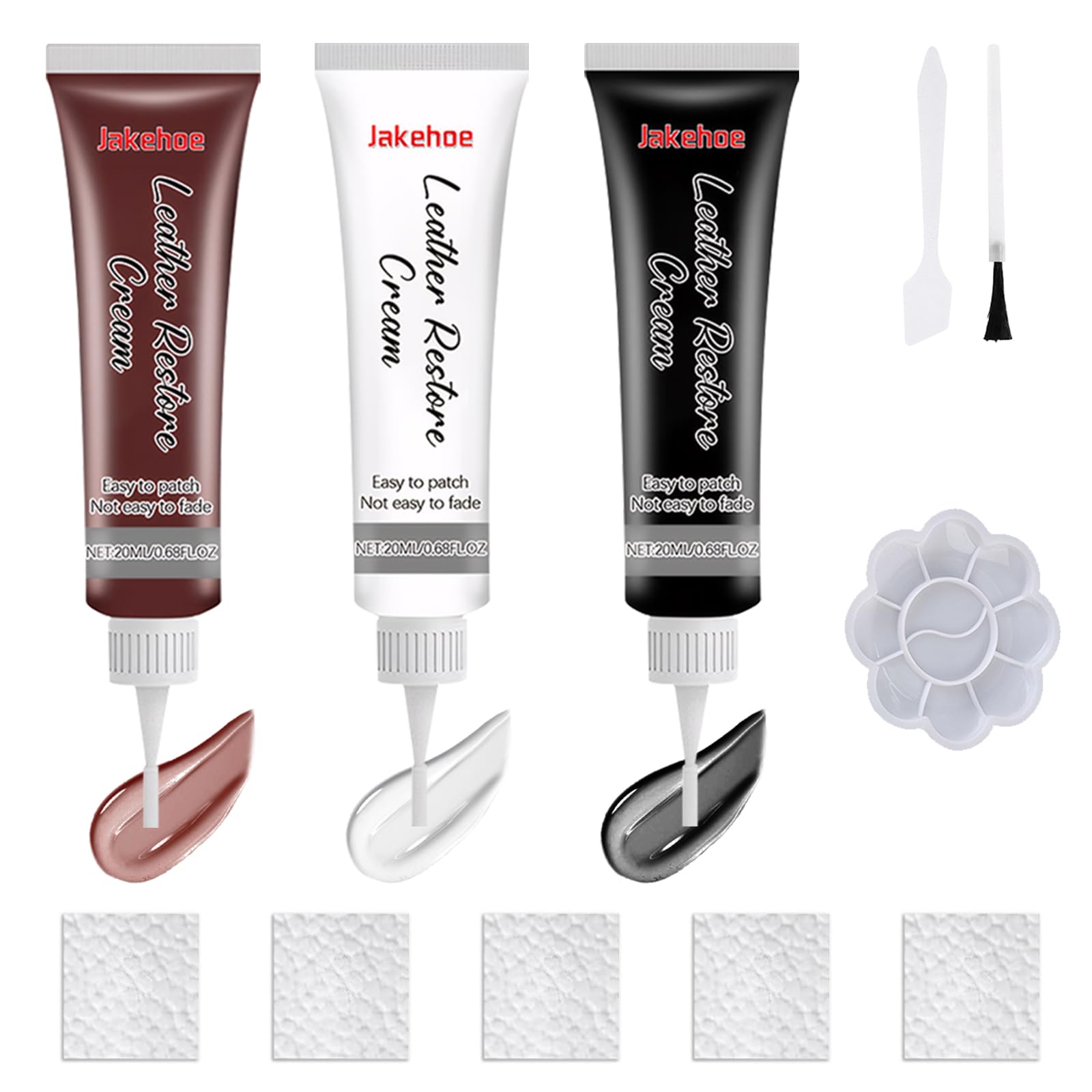 Celiodd 3 Farben Leder Reparatur Set 20Ml Flüssigleder Schwarz Lederreparaturset Schwarz,Kunstleder Reparaturset Lederreparatur Creme Mit Reparaturset Geeignet,für Sofas Autositze Lederjacken Taschen von Celiodd