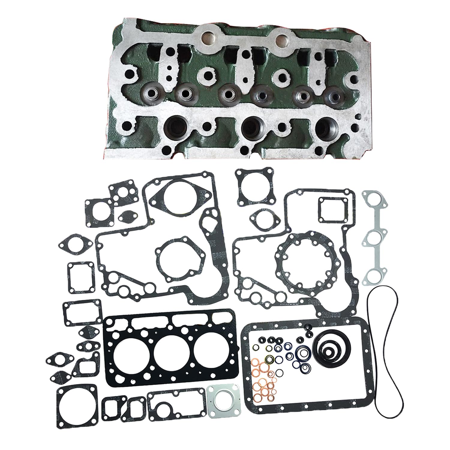 Celliparts Zylinderkopf und Dichtung, kompatibel mit Kubota Motor D850 Traktor B1550D B1550E B1550HST-D B1550HST-E B6200D B6200E von Celliparts