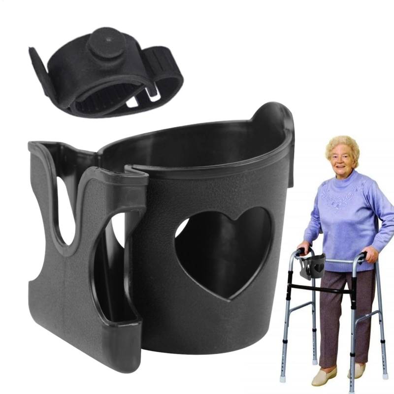 Cup -Halter für Walker, Kinderwagenbecher und Telefonhalter - Cart Cup Rack Telefonhalter - Elektrische Rollerflaschenhalterung, Rollstuhlflaschenanschluss, Walkerzubehör für Kinderwagen von Celuicion