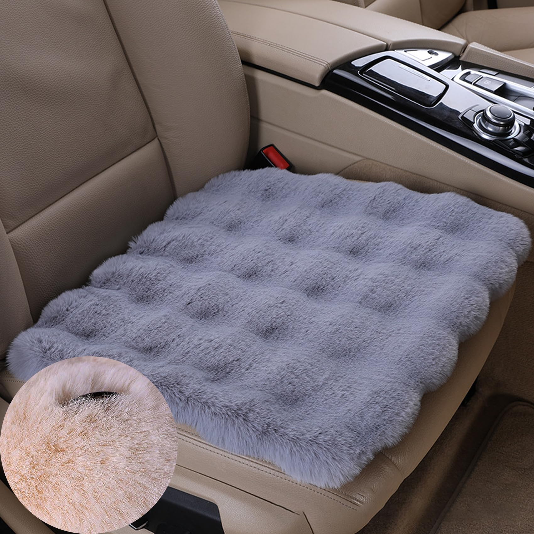 Luxury Thickened Plush Car Seat Cushion Set, Car Seat Covers Front Seats ＆ Back Seats, Non-Slip Car Seat Protector, Seat Covers for Cars SUV Truck Winter (Gray,2 Pack-Front Seats Only) von Cemssitu