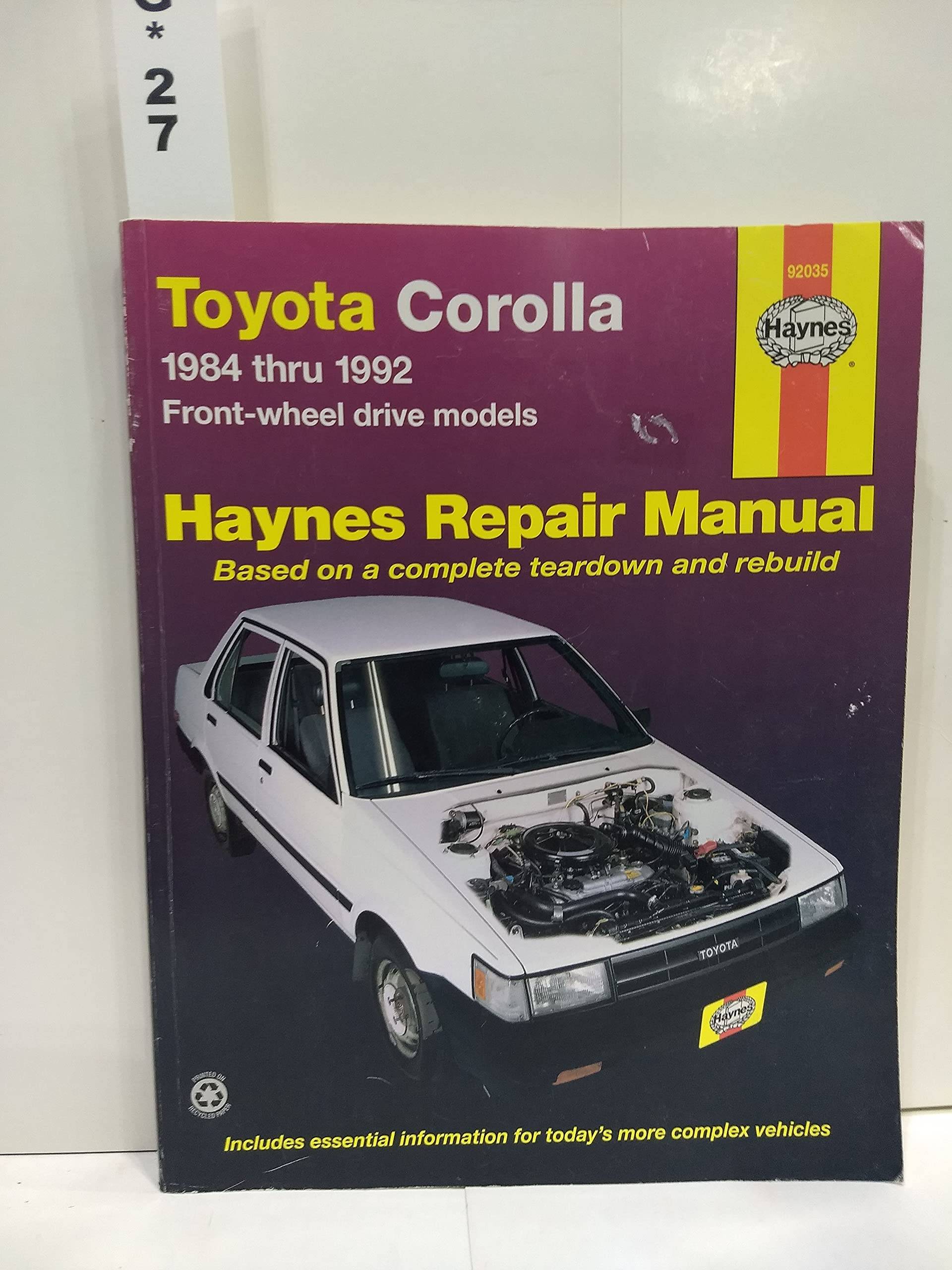 Toyota Corolla FWD, 1984-1992: Automotive Repair Manual (Haynes Manuals) von Cengage Learning