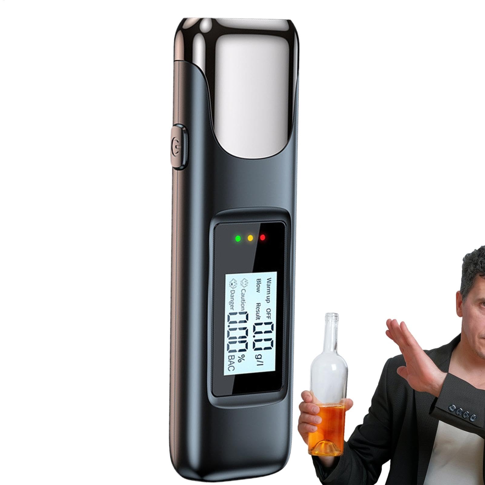 Ceprznvey Digitaler Breathalyzer, kompakter Alkoholtester, LCD-Display, hohe Empfindlichkeit, Powered Alcohol Checker, USB wiederaufladbar, Breathalyzer, Alkoholprüfer, Trinkdetektor für den von Ceprznvey