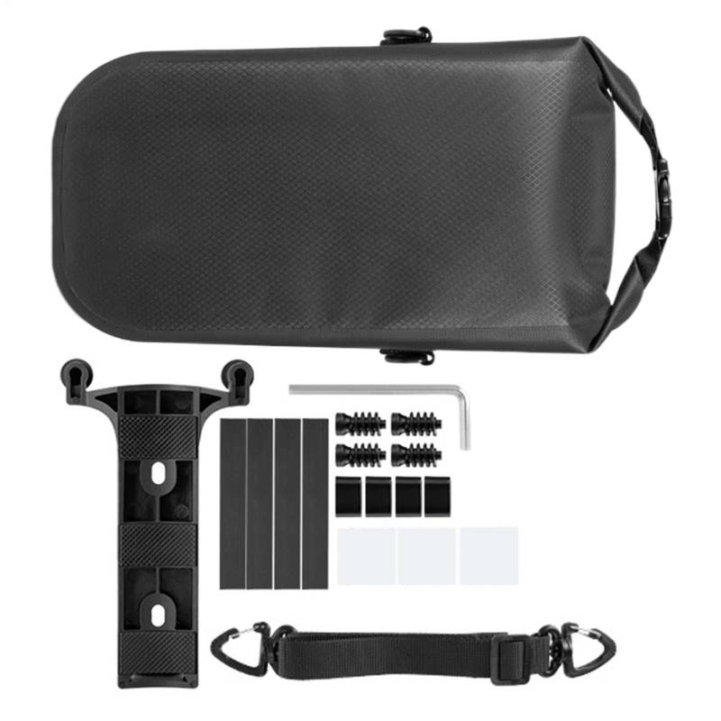 Ceprznvey Front Fork Pouch, Pannier Bag, Waterproof Bicycles Pannier Quick Release for Riding and Cycling Accessories, 11.42x6.69x3.54 Inches, Black, TPU Material, 5.5 L von Ceprznvey