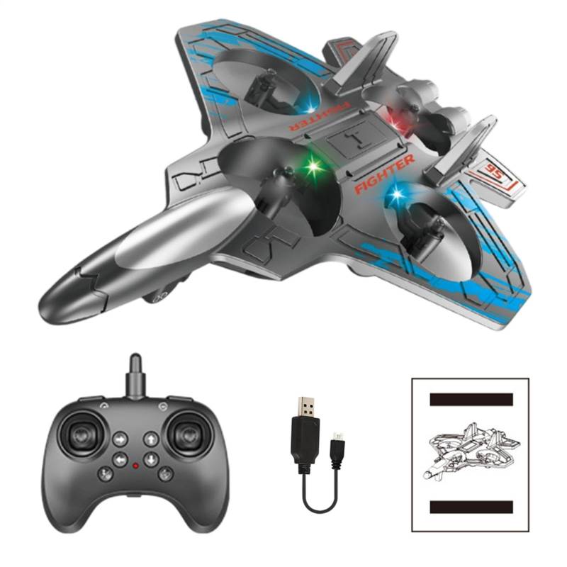 Remote Control Plane, LED Plane, RC Fighter Model, Flying RC Drohne, LED Light-Up Foam Remote Control Plane Remote Control Model RC Drohne Airplane mit Glider und LED Lights für und Mädchen von Ceprznvey