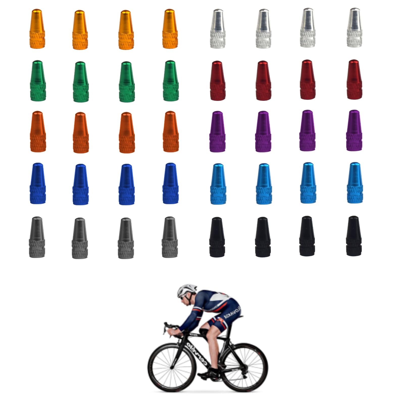 Sclaverandventil Kappe,Fahrradventil Französisch,Ventilkappen Fahrrad,MTB Ventilkappen,Ventilkappen Fahrrad Französisch,Staubkappen Fahrrad,Fahradventilkappen,Fahrrad Ventil Kappen(10 Farben, 40PCS) von Cerioll