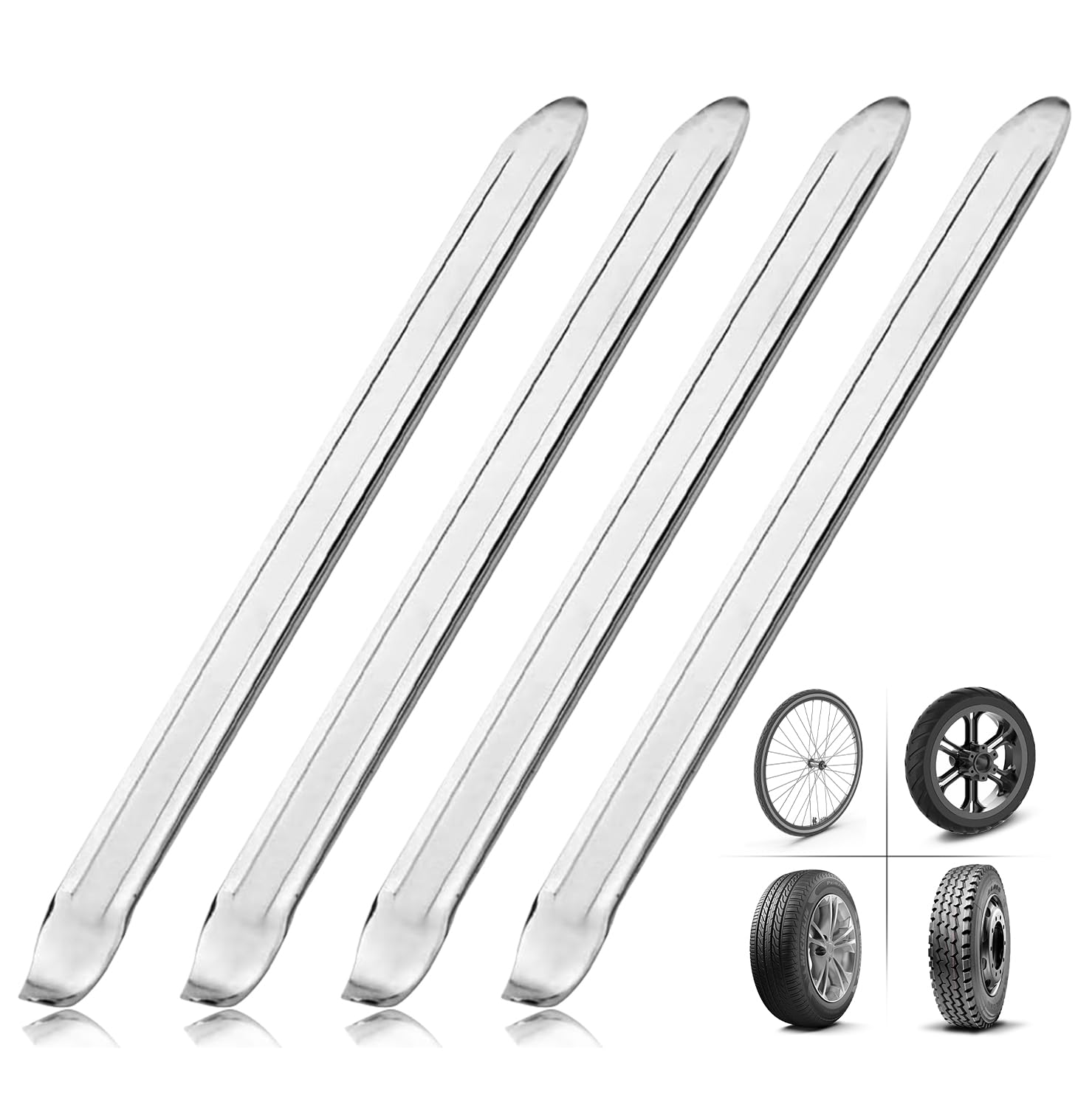 Cerkkapo 4 Pcs Montiereisen, 30 cm Reifenmontierhebel,Montiereisen Reifen aus Manganstahl,Montierhebel,Reifenheber Fahrrad Reifenheber e Scooter,Montierhebel Motorrad,MTB Reifenheber Fahrrad von Cerkkapo