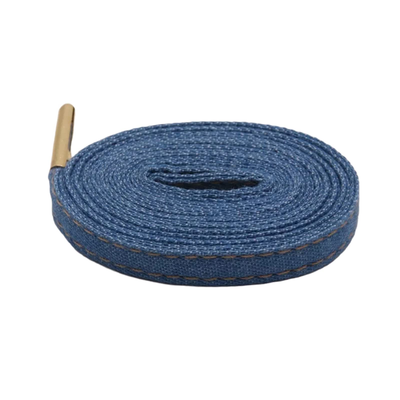 1 Paar blau 8mm Breite flache Denim Schnürsenkel mit Metallspitzen ShoeRequings Ersatz für Sportturnschuhe und Freizeitschuhe, 120cm von Cerobit