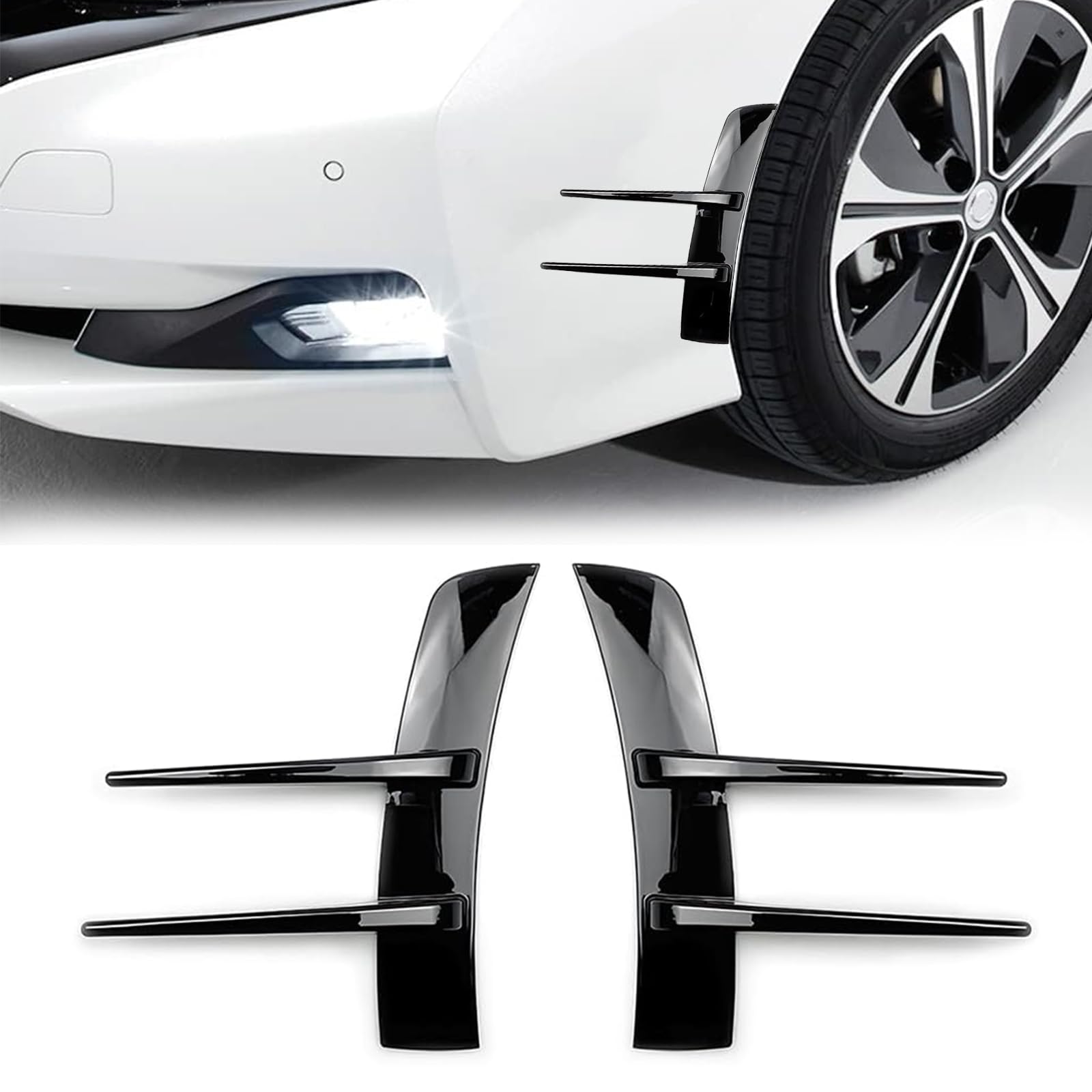 ChAusa 2 Stück Universal Auto Frontspoiler, Spoiler Auto, Auto Front Bumper, Bumper Protector, Spoilerlippe Frontspoiler, für Auto Karosserie Auto Anti Collision Strip Dekoration Aufkleber von ChAusa