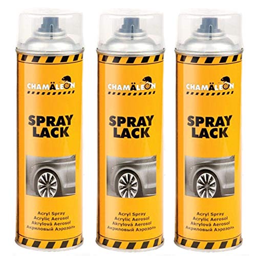 Chamäleon 1K Spray SPRAYLACK 3 x 500ml KLARLACK Reparatur ACRYL HS Lack Spot von Chamäleon