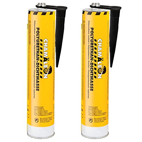 Chamäleon 2 x 310ml SCHWARZ PU DICHTMASSE SEALANT KLEBER Auto KFZ POLYURETHAN Elast von Chamäleon