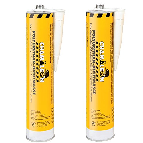 Chamäleon 2 x 310ml WEIß PU DICHTMASSE SEALANT KLEBER Auto KFZ POLYURETHAN Elast von Chamäleon