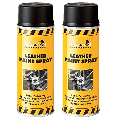 Chamäleon Lederfarbspray Lederfarbe Schwarz 400ml Lederspray Spray Leder Kunstleder (2) von Chamäleon