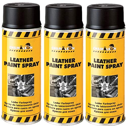 Chamäleon Lederfarbspray Lederfarbe Schwarz 400ml Lederspray Spray Leder Kunstleder (3) von Chamäleon