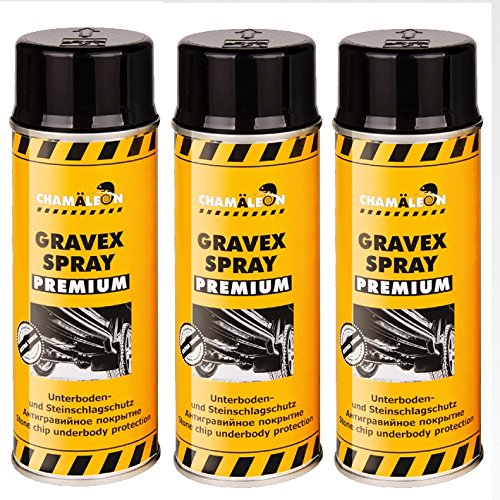 Chamäleon Premium UBS 3 x 500ml Spray SCHWARZ Anti GRAVEX Schutz UNTERBODENSCHUTZ von Chamäleon