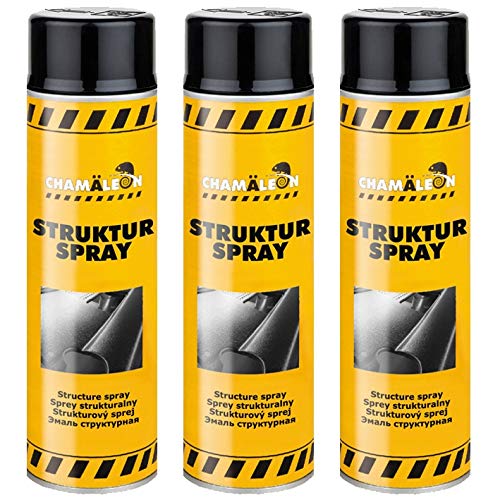 Chamäleon Strukturlack Schwarz 1 x 500ml Kunststoff Stoßstangenspray Bumper Struktur Spray für Kunststoff (3) von Chamäleon