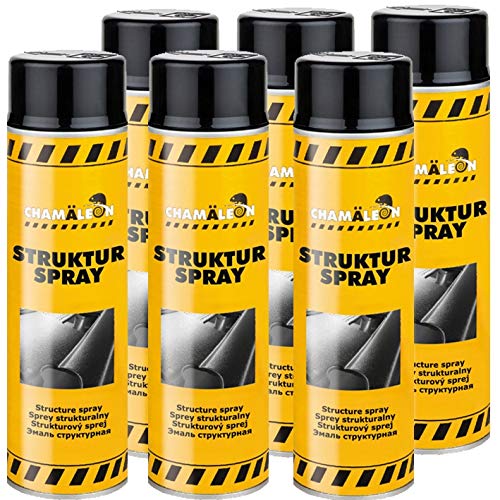 Chamäleon Strukturlack Schwarz 1 x 500ml Kunststoff Stoßstangenspray Bumper Struktur Spray für Kunststoff (6) von Chamäleon