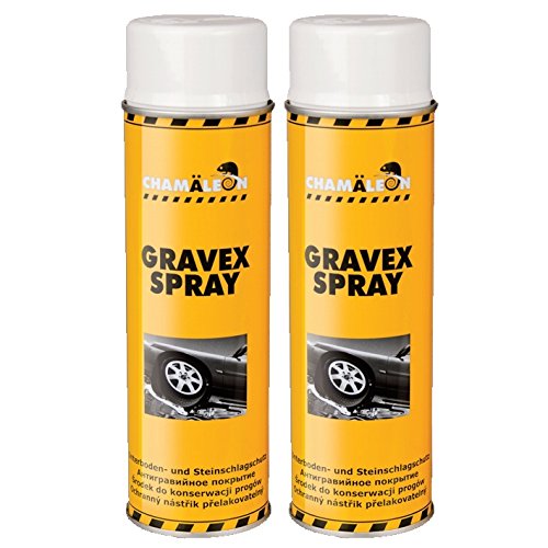 Chamäleon Unterbodenschutz 500ml Spray schwarz, weiß, grau Bitumen Sprühdose Steinschlagschutz Karroseriereparatur (weiß, 2) von Chamäleon