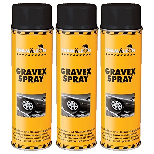 Chamäleon Unterbodenschutz 500ml Spray schwarz, weiß, grau Bitumen Sprühdose Steinschlagschutz Karroseriereparatur (schwarz, 3) von Chamäleon