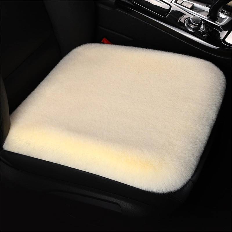 Champracer Sitzauflage Auto, Universal Auto Sitzbezug, Winter Warme Autositzbezug, Dicken Plüsch Auto Sitzauflage, Autositzkissen für Autositz, Bürostuhl und meisten Stühle (Beige) von Champracer