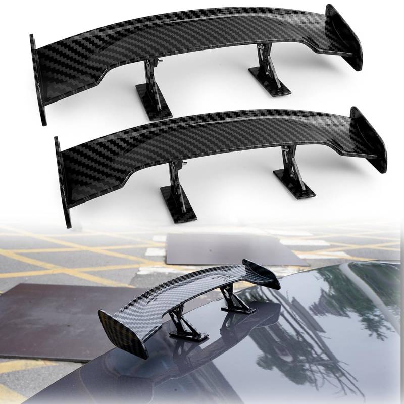 2 Stück Universal Auto Mini Spoiler Wing, Auto Mini Heckspoiler Flügel Ohne Perforation, Schwanz Spoiler Flügel, Auto Schwanz Flügel Fahrzeug Stabilität, Mini Spoiler Auto Zum Kleben, Auto Spoiler von ChauLanBow