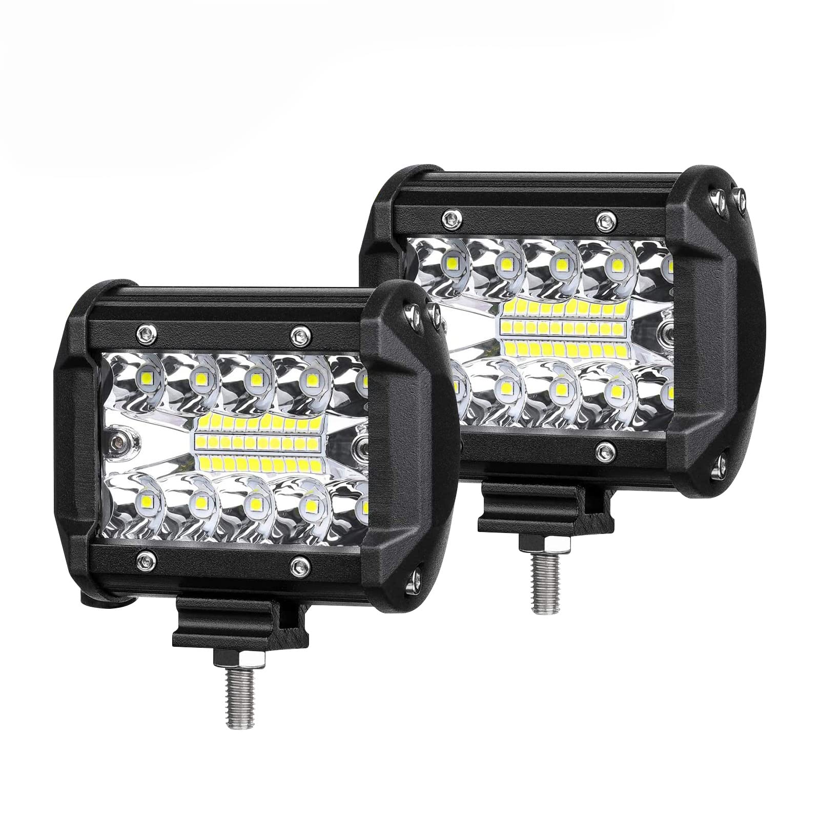 Chelhead LED Arbeitsleuchte 4 Zoll, 2x60W Autoscheinwerfer 6000K Zusatzscheinwerfer, IP67 wasserdichter Scheinwerfer Offroad-Flutlicht, Rückfahrscheinwerfer kompatibel mit Auto, Traktor, SUV, UTV, ATV von Chelhead