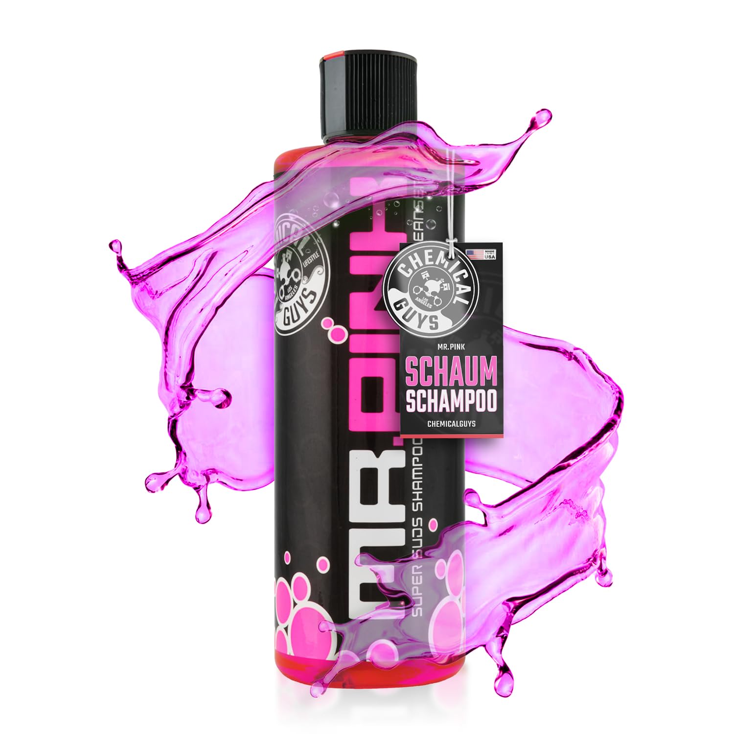 CHEMICAL GUYS® Mr. Pink Autoshampoo CWS40216 - Effektiver Auto Reiniger, schonend zu Versiegelungen, Entfernung hartnäckiger Verschmutzungen, Hochwertige Autopflege für alle Lackarten - 473ml von Chemical Guys