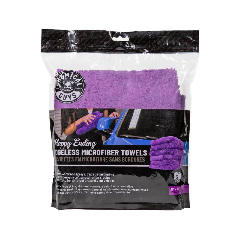 Chemical Guys MIC34803 Happy Ending Ultra Plush Randloses Mikrofaser-Handtuch, Violett, 40,6 x 40,6 cm von Chemical Guys