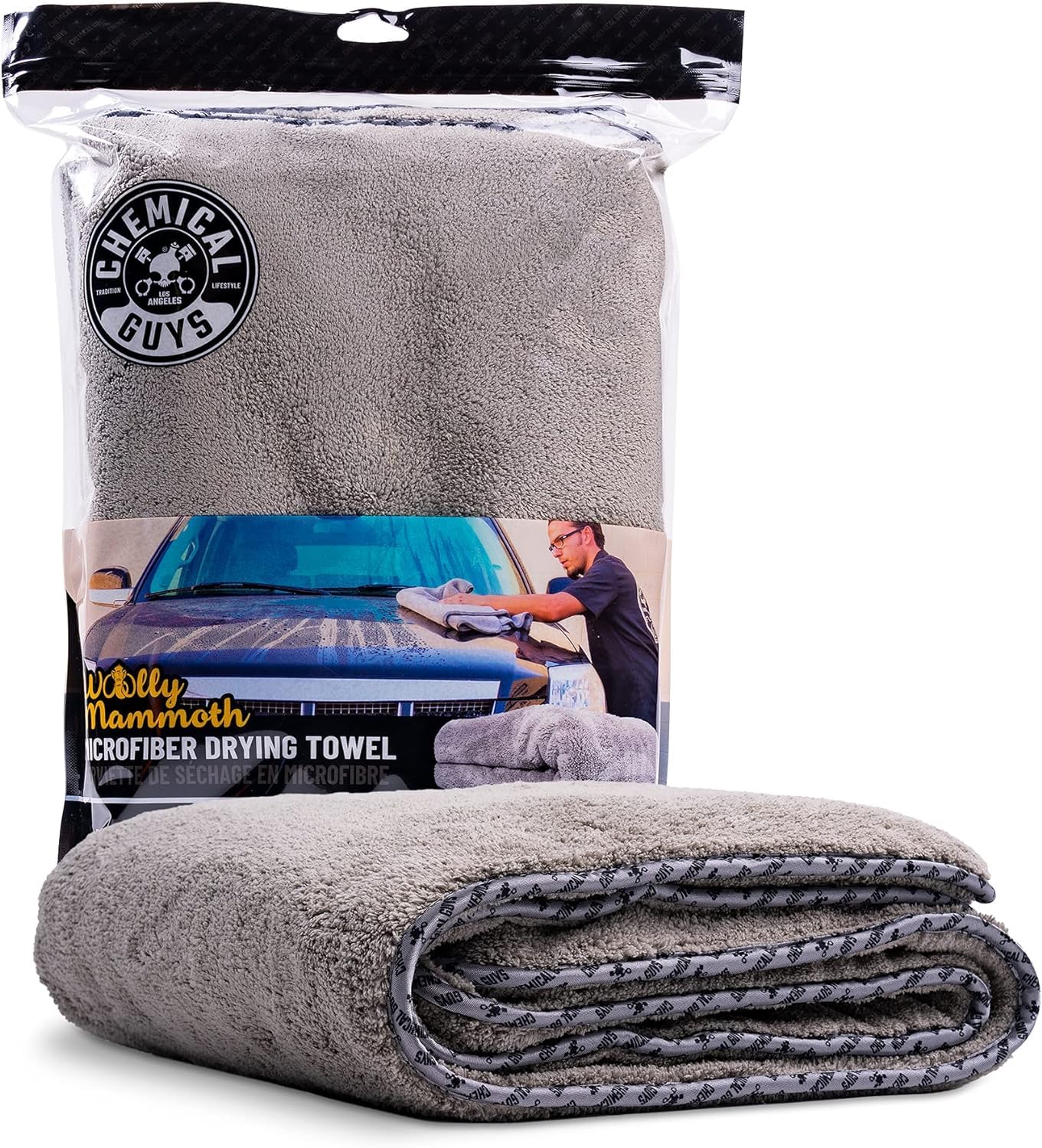 Chemical Guys Woolly Mammoth Mikrofaser Trockentuch 880g/m² Poliertuch Seidenband - Einfassung von Chemical Guys