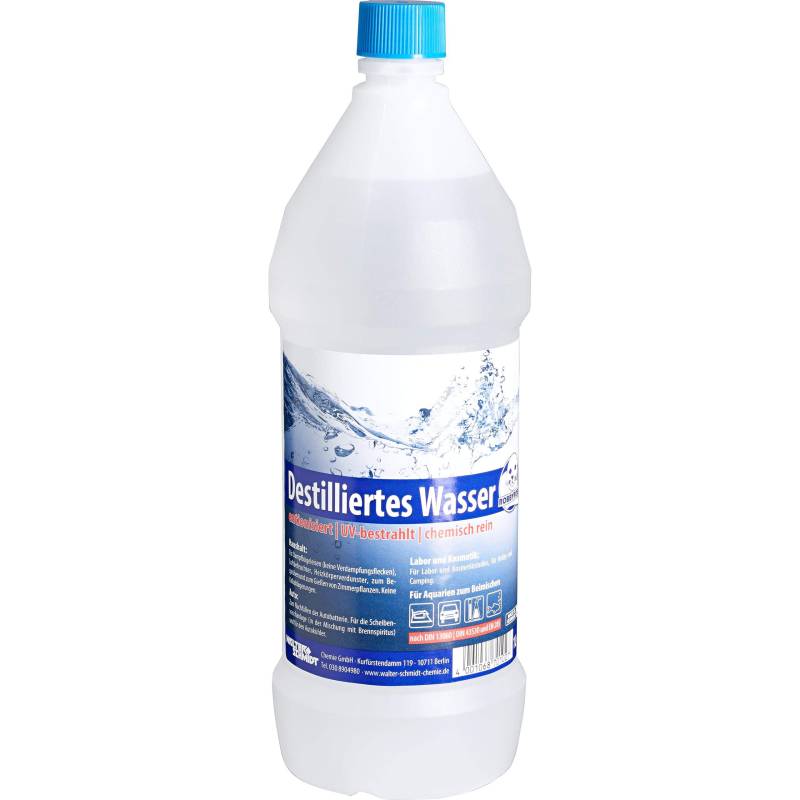 Chemie Wocklum Zubehör Motorradbatterie Destilliertes Wasser 1000 ml, Unisex, Multipurpose, Ganzjährig, klar, 1 Liter von Chemie Wocklum