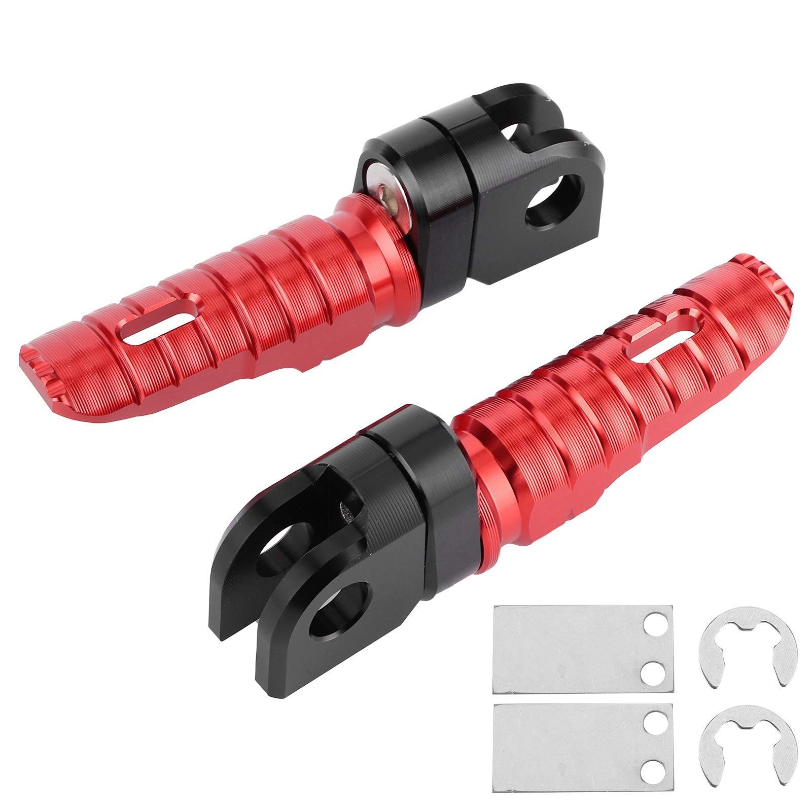 Aluminum Alloy Front Foot Pegs - Motorcycle Pedals for Comfy Rides (Red) von ChengyuWei