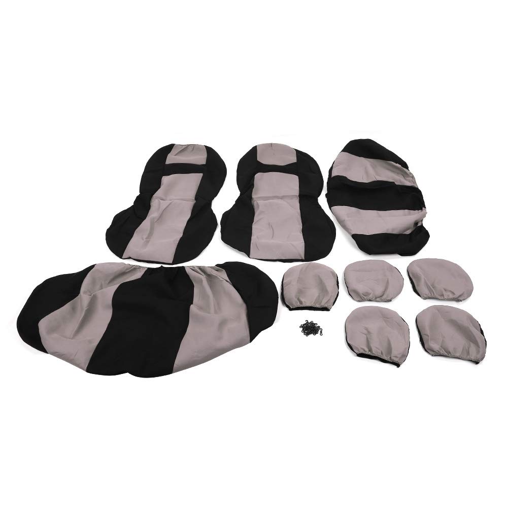 ChengyuWei Auto Cover Protector Set - Breathable, Comfortable Accessory for All 5 - Seats Cars (Grey Black) von ChengyuWei