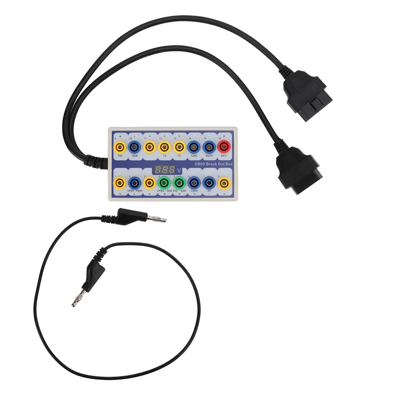 OBDII-Breakout-Box, OBD2-Protokolldetektor mit Diagnosekabel für universelle Auto-OBD-Waft-Übertragung. Verfügt über einen schnellen Anschlussschalter, Lange Haltbarkeit, ABS-Gummi von ChengyuWei