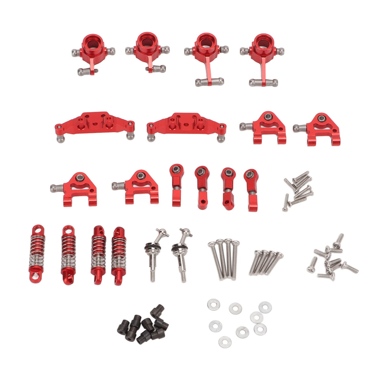 RC-Auto-Upgrade-Teile, Achsschenkel-Kit aus Aluminiumlegierung, Aufhängungsarm-Upgrade-Teile, CVD-Antriebswelle vorne hinten Lenkschale WLtoys K969 1/28 RC-Car (Rot) von ChengyuWei