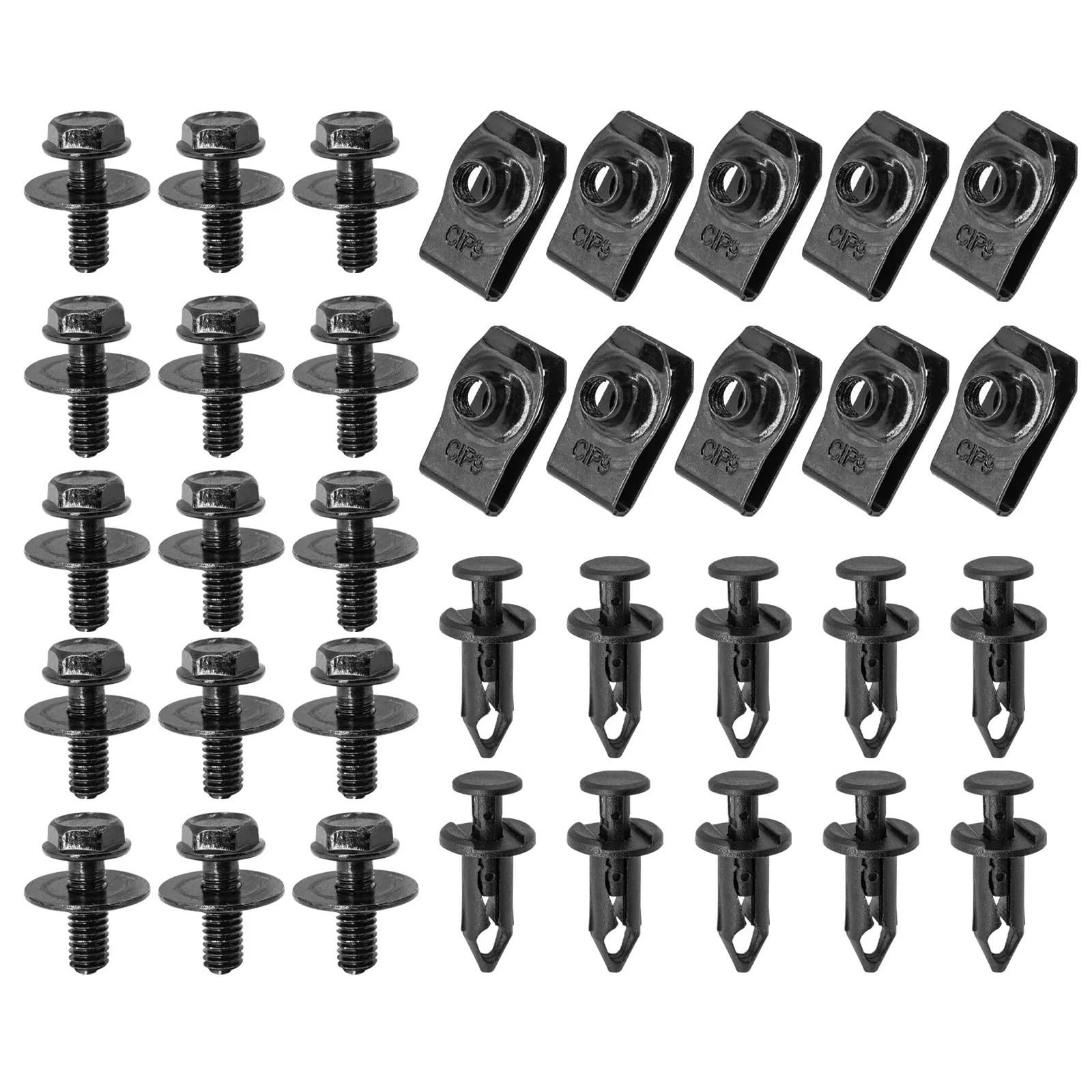 35PCS Auto Körper Schrauben U-mutter Clips M6 Motor Unter Abdeckung Splash Schild Schutz von Chenhj