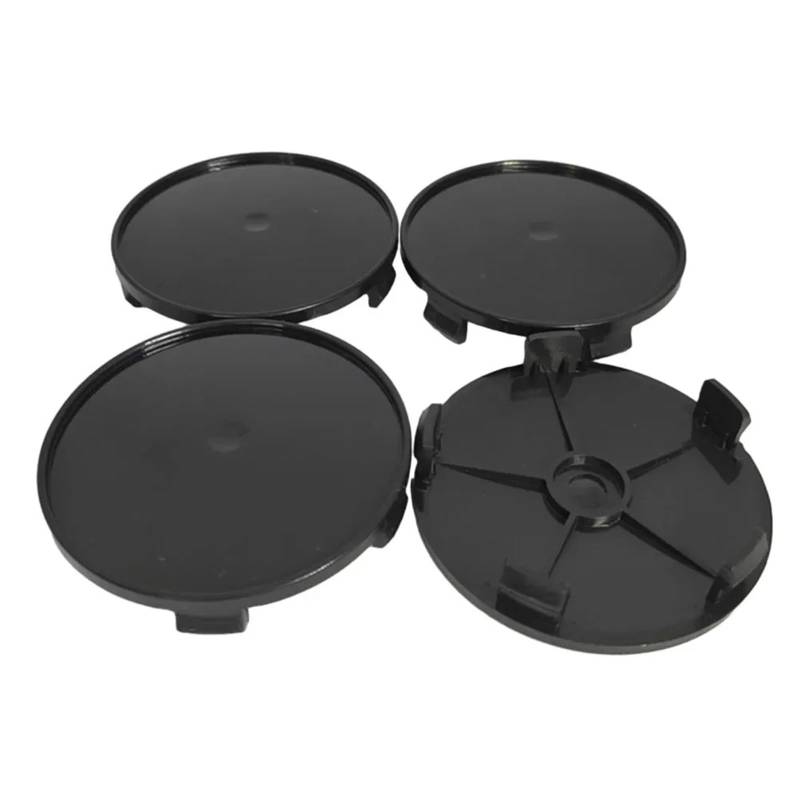 4 Stücke 68mm/64,5mm Radnabenkappen Auto Radmitte Nabenabdeckung Kappe Auto LKW 68mm Chrom Überzug Hub Plugs Zubehör(Black) von Chenhj