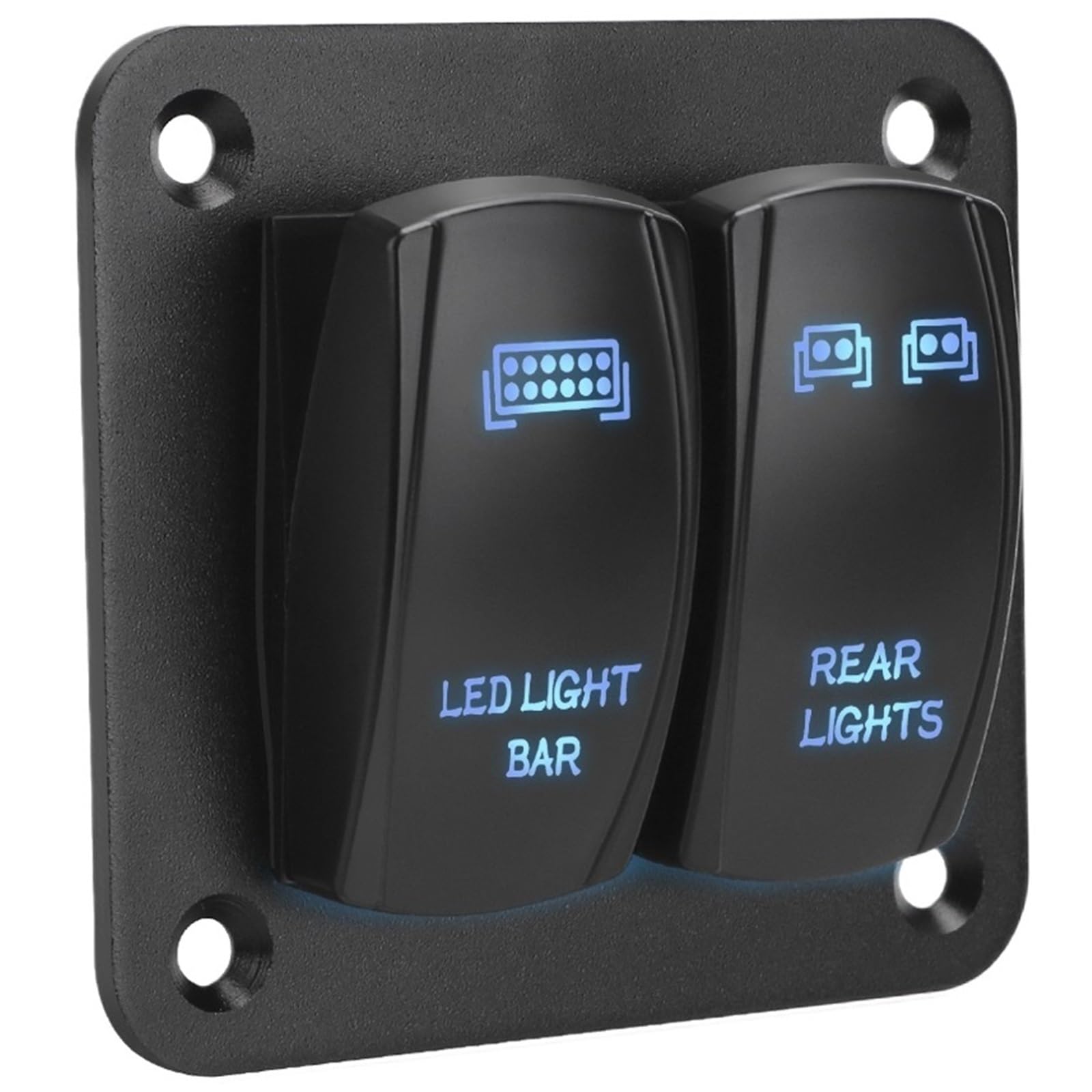 Mit LED-Licht Kabelbaum 2 Gang Wippschalter Panel Innenteile Schalter Bedienfeld For Auto ATV 5 Pin EIN/Aus Kippschalter(Blue) von Chenhj