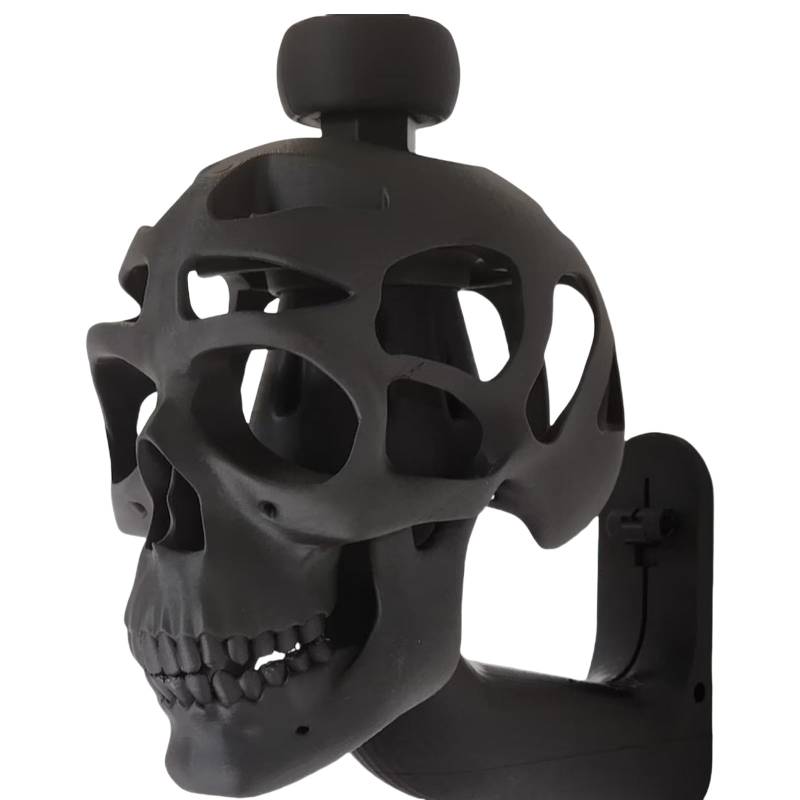 Chenxi Studio Helm-Display-Rack, 3D-Totenkopf-Form, Helm-Halter, Halloween-Dekoration, Präsentationsständer, Motorradhelm-Halter von Chenxi Studio