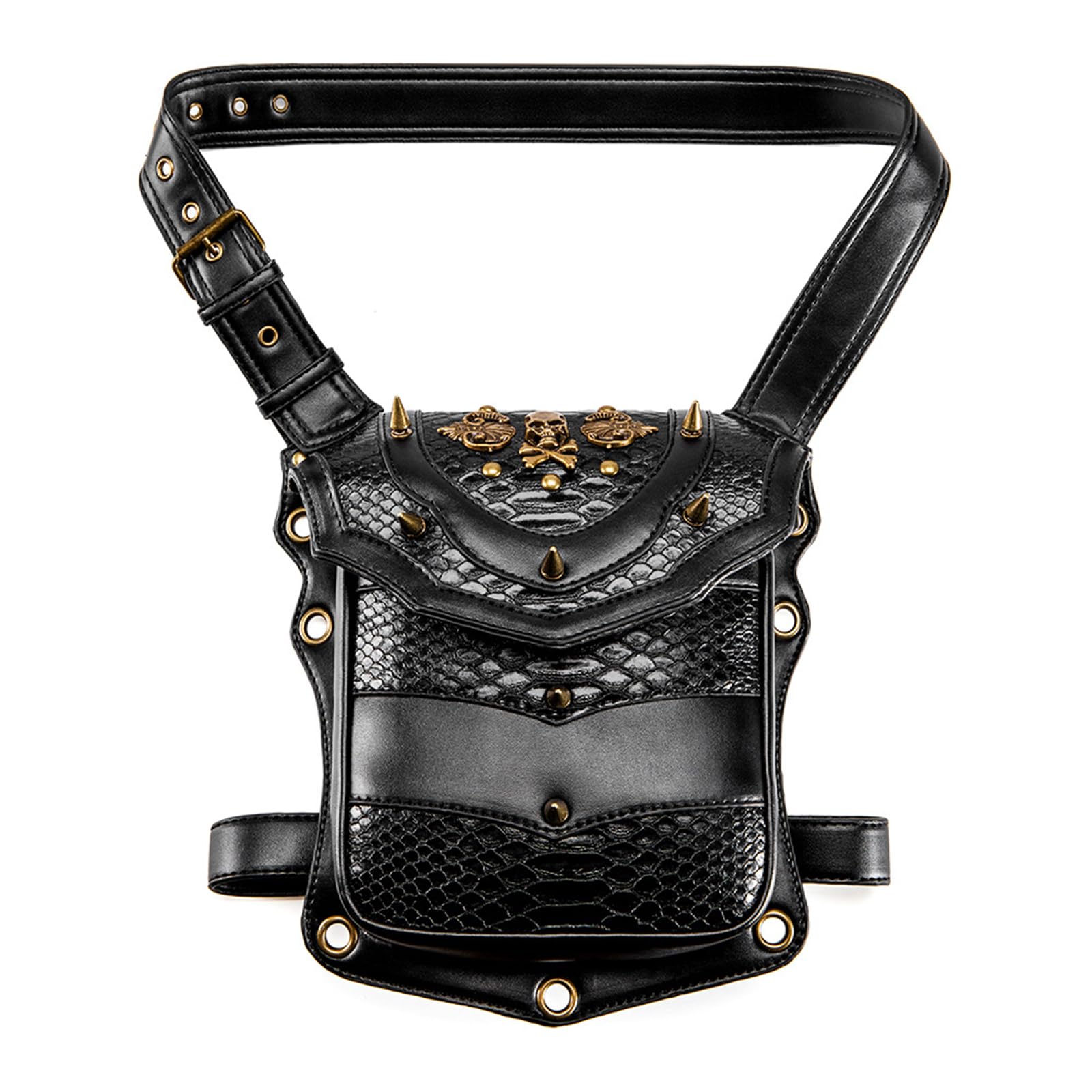 Chenxi Studio Steampunk Hüfttasche Hüfttasche Retro Crossbody Tasche Punk Umhängetasche Reisen Wandern Rucksack für Damen & Herren von Chenxi Studio