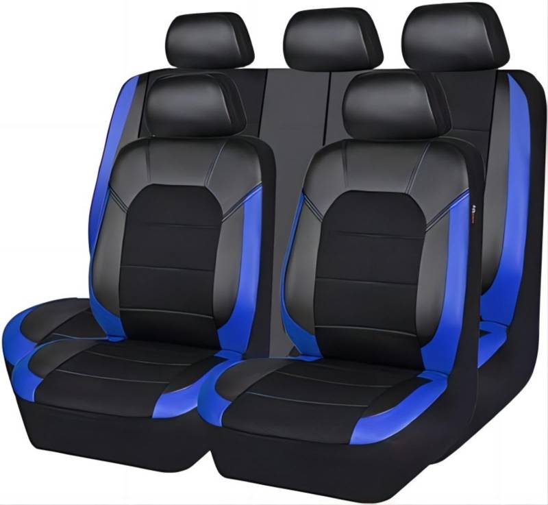 Cherry66 Auto Sitzbezüge Sets für VW T-Cross T-ROC T-ROC Sport Caravelle Sharan 2000-2023 2024, Bequem Wasserdicht rutschfest Sitzschoner, Leicht zu Reinigen und zu Pflegen, Auto Zubehör,Blue von Cherry66