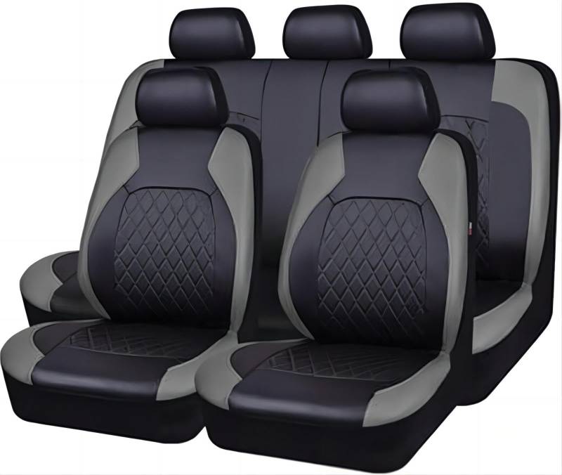 Cherry66 Sitzbezüge Auto für Skoda Kodiaq/(5seats)/2016 2017 2018 2019 2020 2021 2022 2023 2024, Bequem und Atmungsaktiv, rutschfest Sitzschoner, Leicht zu Reinigen, Schön, Auto Zubehör,Grey von Cherry66