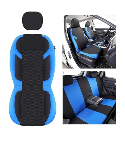 Autositzbezüge Für Jeep Cherokee Compass Grand Cherokee Patriot Renegade Wrangler – Komplettset Polyester Autositzschoner (Blau) von Chifeng