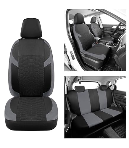 Autositzbezüge Für Peugeot 2008 206 207 207 SW 208 3008 307 308 308 SW 508 508 SW – Komplettset Polyester Autositzschoner (Grau) von Chifeng