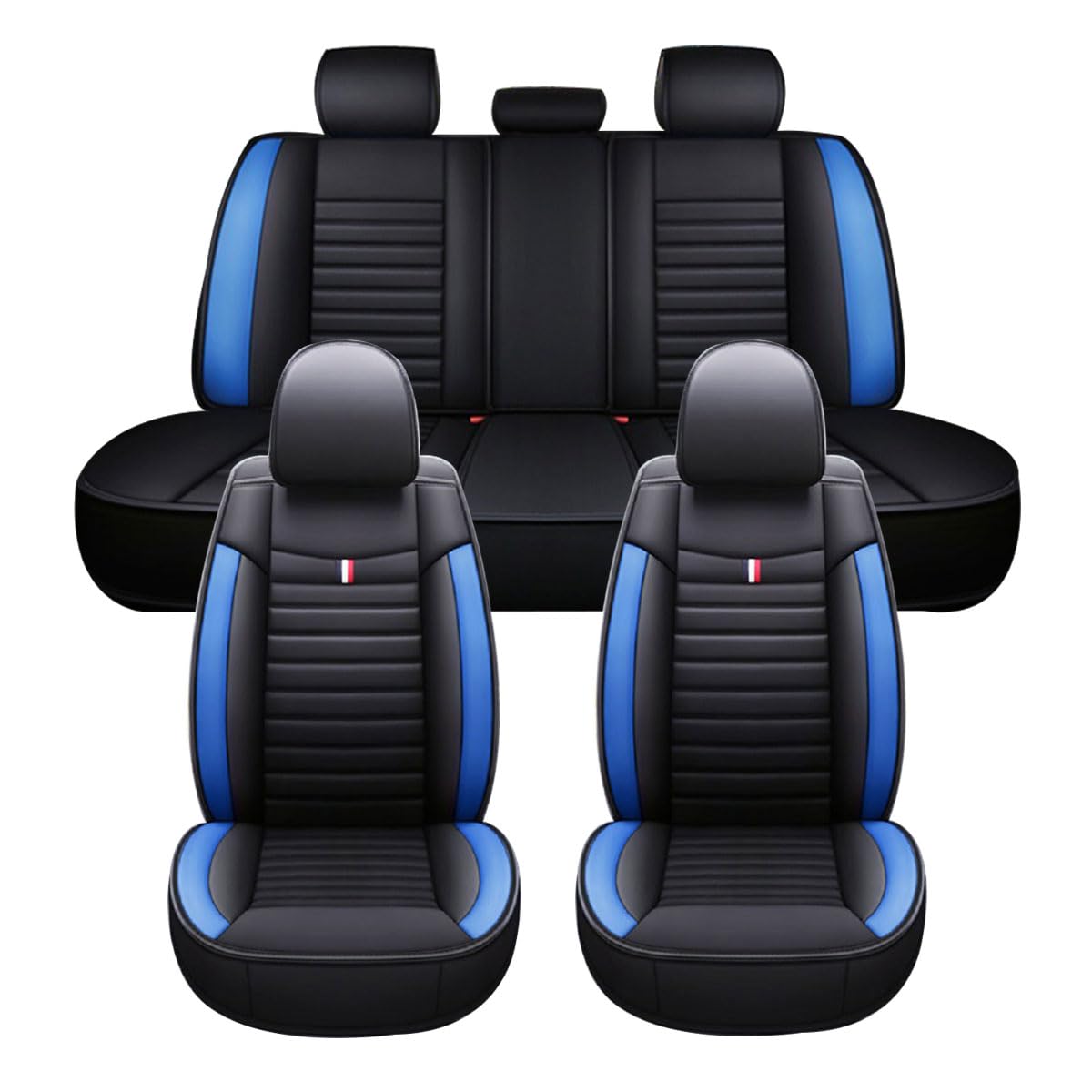 Chifeng Für Citroen C3 C3 Aircross C3 Picasso C4 C4 Cactus C5 C5 Aircross C5 X C6 DS4 DS5, 5-Teiliges Set Aus Universellen Autositzbezügen Aus Leder – Atmungsaktiv (Blau) von Chifeng