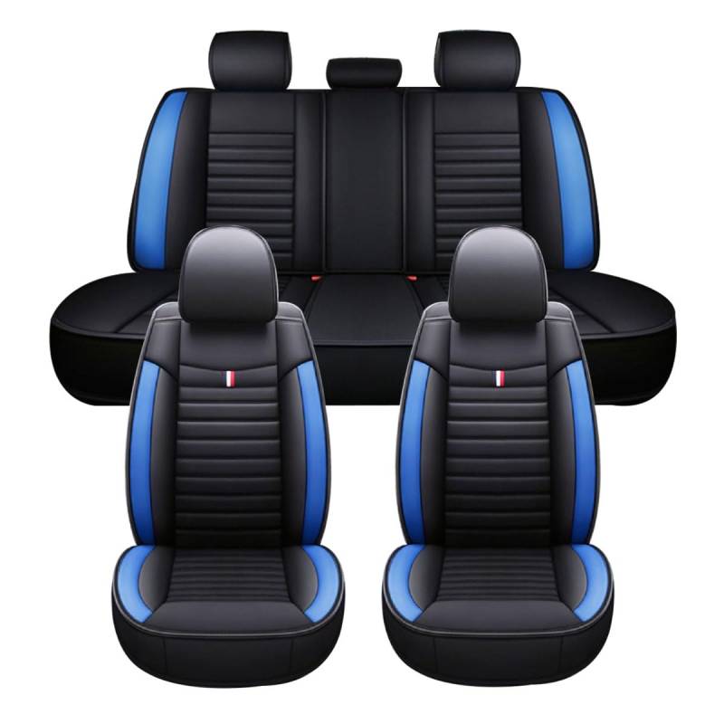 Chifeng Für Citroen C3 C3 Aircross C3 Picasso C4 C4 Cactus C5 C5 Aircross C5 X C6 DS4 DS5, 5-Teiliges Set Aus Universellen Autositzbezügen Aus Leder – Atmungsaktiv (Blau) von Chifeng